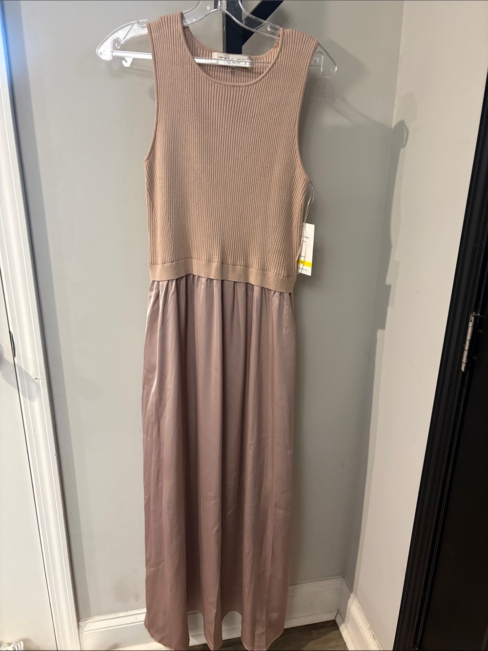 Taylor Ribbed Sleeveless Maxi Dress in Blush Pink